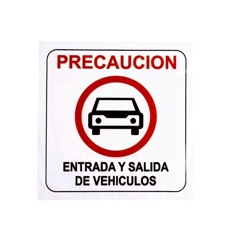 Señalética PRECAUCION ENTRADA Y SALIDA DE VEHICULOS x cm AGP Etiquetas