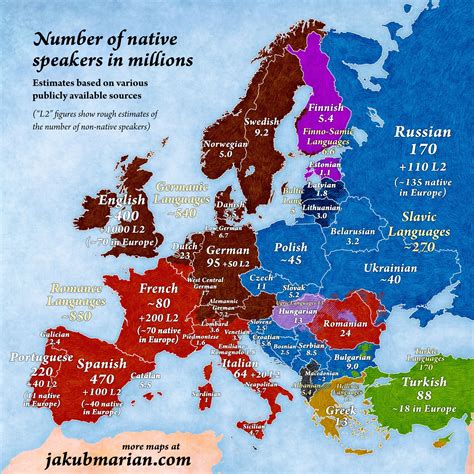 Número De Falantes Das Línguas Europeias No Mapa Buenas Dicas