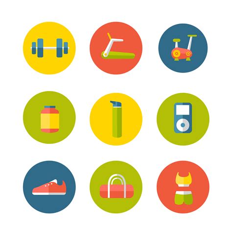 Equipment For Gym Icon Set 661771 Vector Art At Vecteezy
