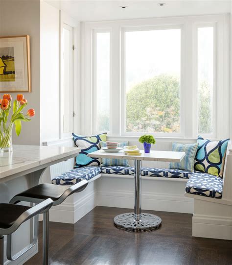 The breakfast nook, equipped with usb chargers and extra storage in the bench, has created a great homework zone for the kids while the parents cook. 32 Most Beautiful Breakfast Nook Design Ideas