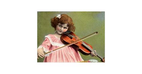 Vintage Child Playing Violin Music Postcard Uk