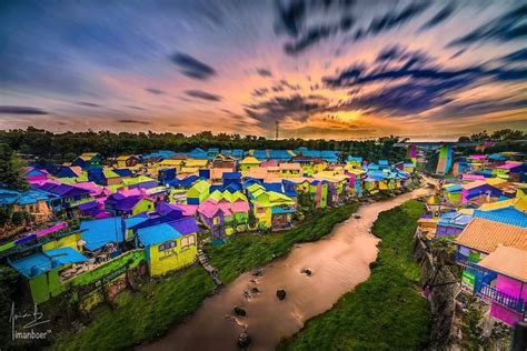 A Beautiful View Of Jodipan Colorful Village Malang East Java