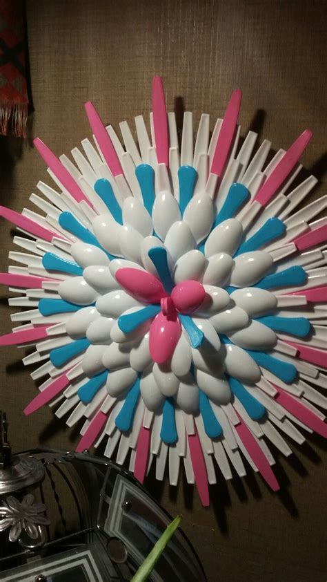 My New Wreath In Spoons And Spoon Handles Tielwhite And Pink