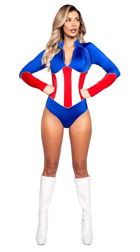 Lady Liberty Commander Costume Sexy Superhero Costume Yandy Com