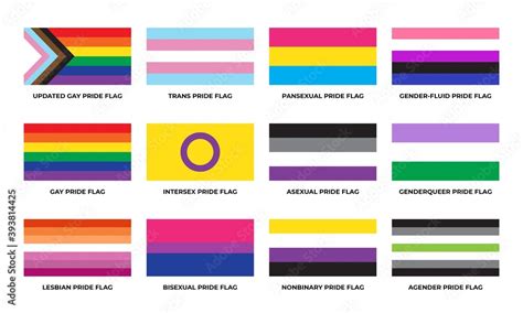 Lgbtq Sexual Identity Pride Flags Collection Flag Of Gay Transgender