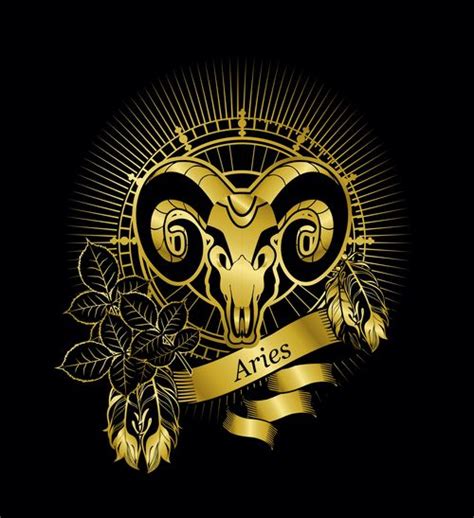 Gold Aries Zodiac Sign Vector Free Download