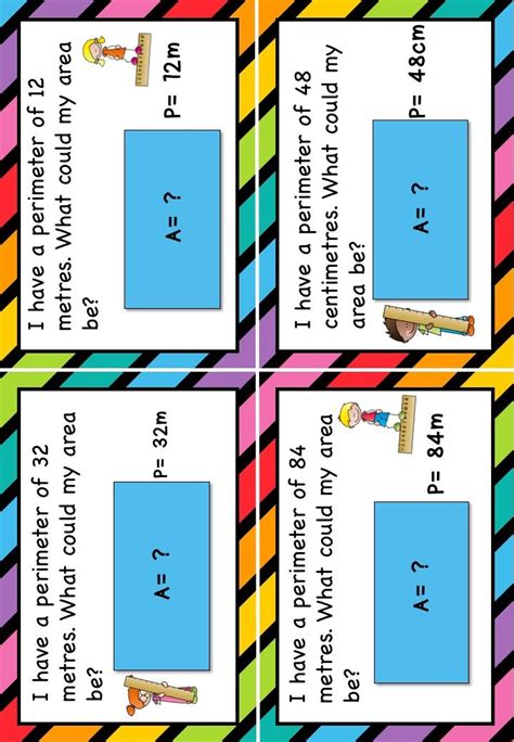 Includes Area And Perimeter Task Cards For Grade 4 5 And 6 Students