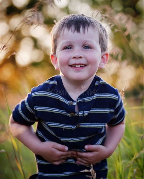 Happy Little Boy In Field Stock Image Image Of Youth 33328097