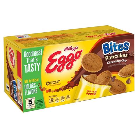 Kelloggs Eggo Bites Pouches Chocolatey Chip Frozen Pancakes 84oz