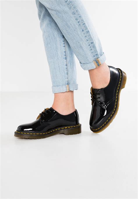 Dr Martens 1461 3 Eye Shoe Patent Lamper Lace Ups Black Uk