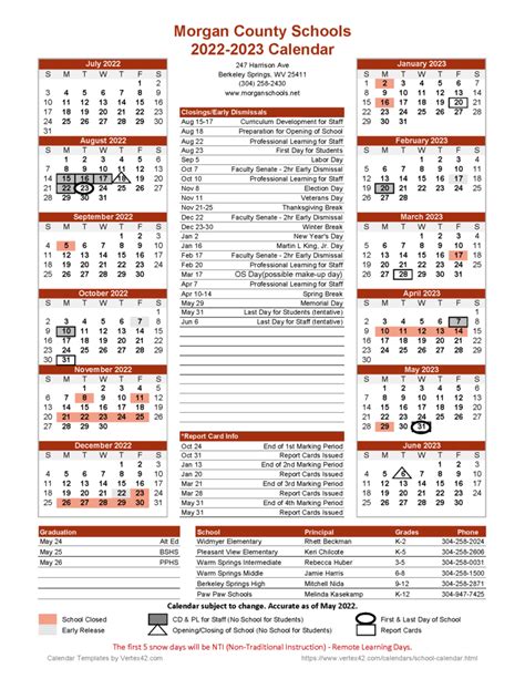 2022 2023 School Calendar Widmyer Elementary