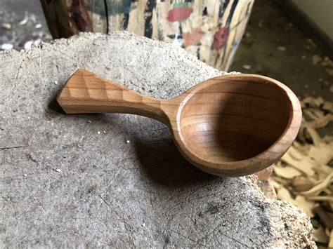 Coffee Scoop 2tbs Scoop Small Ladle 5 Long Hand Carved Wooden Spoon