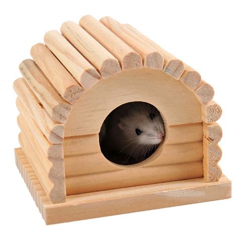 Buy Petforu Pet Hamster Split Type Natural Wood House
