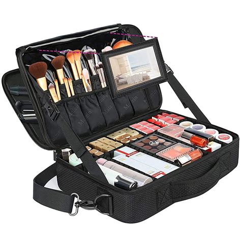 Matein 16 Black Makeup Bag Travel Case Accessories Organizer Large