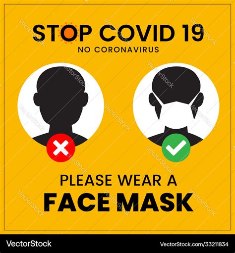 Please Wear A Face Mask Warning Sign Royalty Free Vector