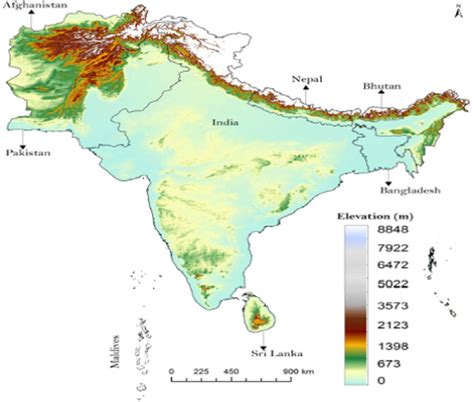 Elevation Map Of South Asia Download Scientific Diagram
