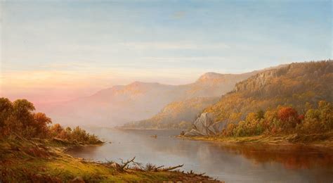 Mountain River Scene Autumn On The Hudson By Charles Wilson Knapp Useum