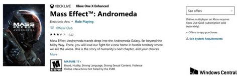 Mass Effect Andromeda Now Xbox One X Enhanced Update Windows Central