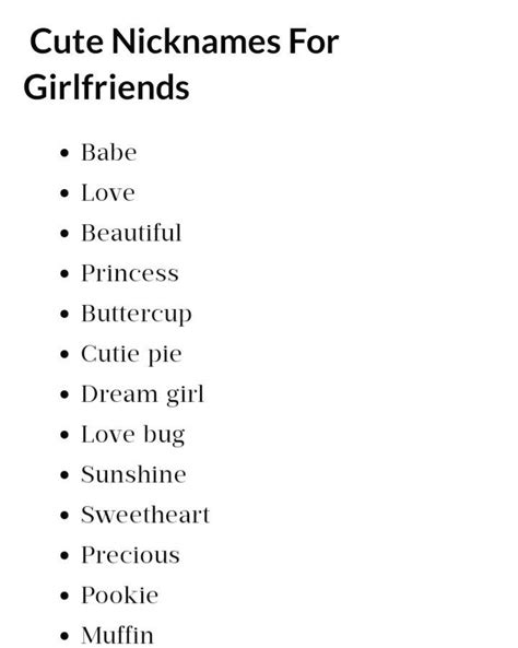 200 Adorable Nicknames For Girlfriend With Meanings Artofit