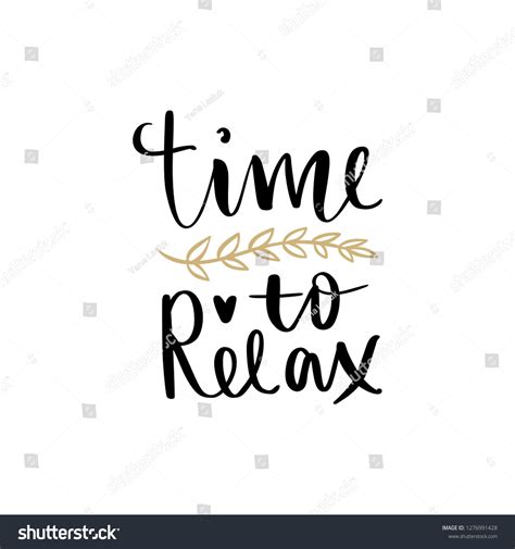 Time Relax Vector Hand Drawn Lettering Vector De Stock Libre De