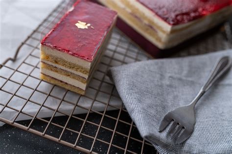 Raspberry Passion Cake Slice Bon Ton Bakery