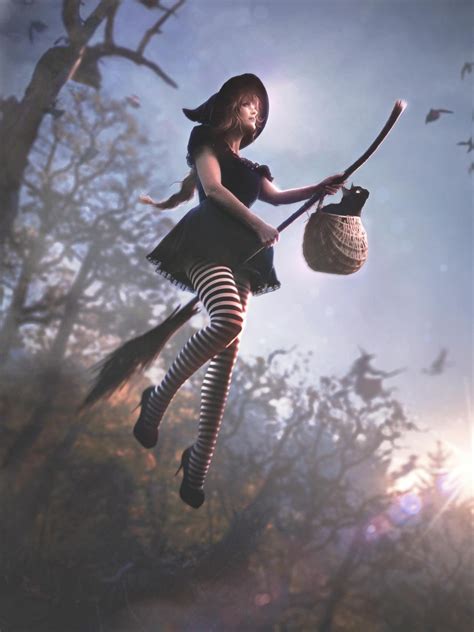 Witch Flying On Broomstick By Ultracosplay On Deviantart Witch Witch