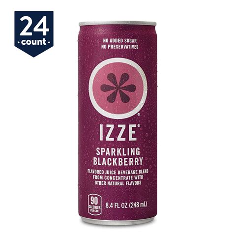 Izze Sparkling Juice Blackberry 84 Oz Cans 24 Count
