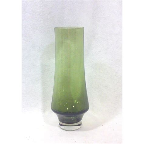 Mid Century Finnish Olive Green Glass Vase Chairish