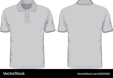 Mens Polo Shirts Template Front And Back Views Vector Image