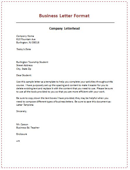 6 Samples Of Business Letter Format To Write A Perfect Letter