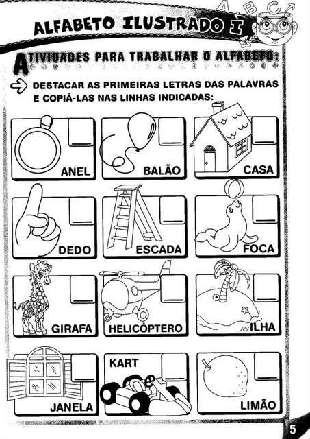 Alfabeto Ilustrado Alfabetização Inteligente Aprender E Brincar