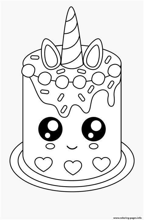 Kies een kleurplaat die het beste bij je ambitie past. Easy Cake Unicat Coloring Pages Printable