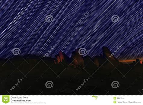 Star Trails Night Sky In Joshua Tree National Park Stock Photo Image