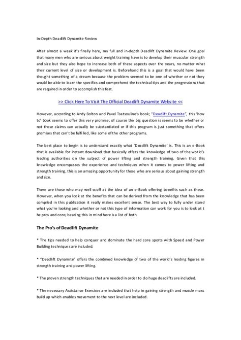 Each paragraph should present an idea or main concept that clarifies a portion of the position statement and is supported by evidence or facts. Deadlift Dynamite Free Pdf
