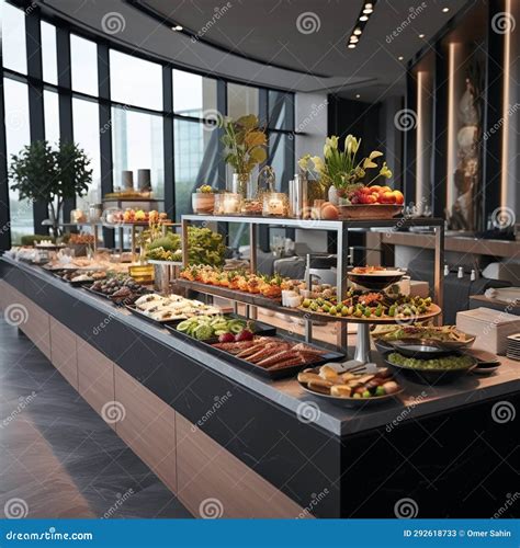 Luxurious Gourmet Buffet In Minimalist Art Style Stock Image Image Of