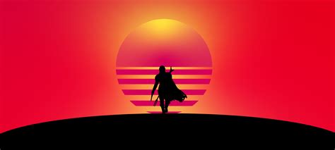 3200x1440 The Mandalorian Retrowave Minimalist 3200x1440 Resolution