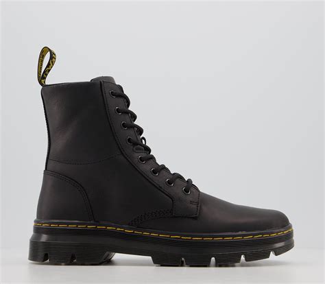 Dr Martens Combs Boots Black Leather Mens Boots