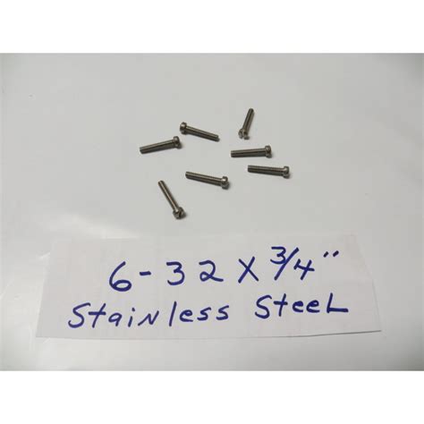 6 32 X 34” Fillister Head Slotted Stainless Steel Machine Screws 100