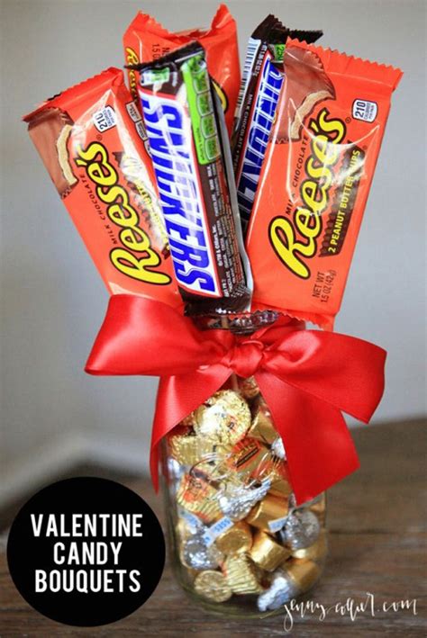 55 Mason Jar Valentine Ts And Crafts Diy Valentines Candy Bouquet