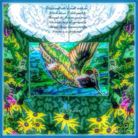 Hummingbird Birdbath With Poem Painting By Kimberlee Baxter Pixels