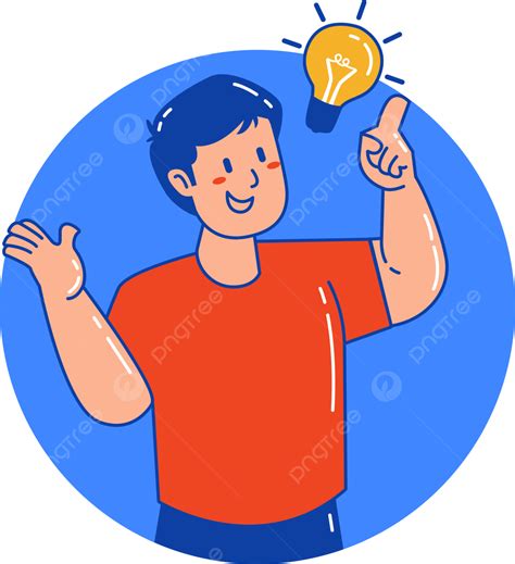 A Man Thinks Got An Idea Idea Lightbulb Business Png And Vector With