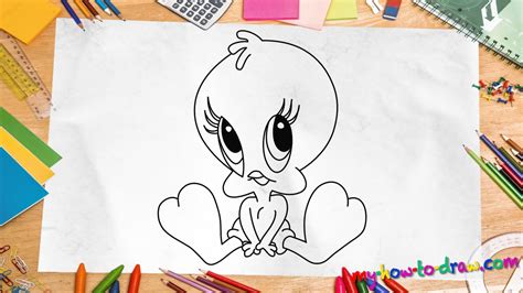 Step by step guide to drawing with pencil by harriet kim anh rodis. How to draw Tweety Bird - Easy step-by-step drawing ...