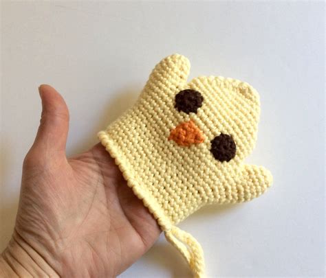 Yellow Crochet Bath Mitt For Child Handmade Yellow Cotton Etsy In