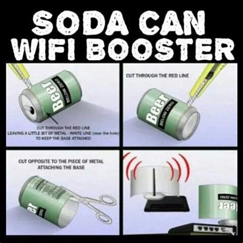 A wifi booster is a device which typically can be used on a campsite to pick up from your pitch the wifi signal which might otherwise only be. Diy wifi range booster. Cut bottom from soda can, cut 3/4 of the top lid off, cut down middle of ...