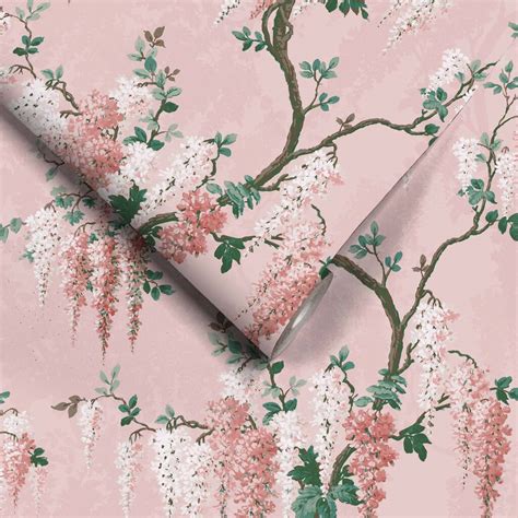 Wisteria Pink Bloom Wallpaper By Woodchip And Magnolia