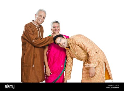 3 Indian Adult Parents And Son Parenting Stock Photo Alamy