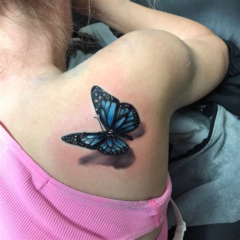 Shoulder Realistic 3d Butterfly Tattoo Viraltattoo