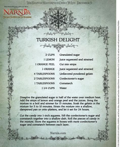 turkish delight recipe ~ chronicles of narnia when i was little i always wanted a room full of