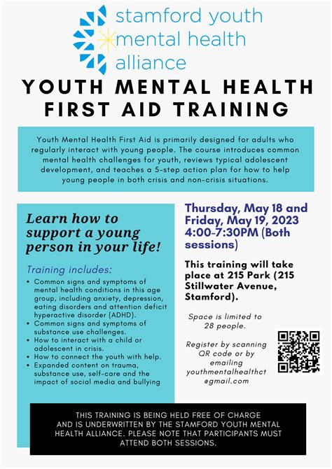 May 18 And 19 Youth Mental Health First Aid Training Stamford Youth