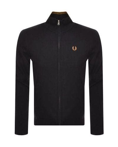 black fred perry knitwear for men lyst